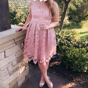 Love…ady Pink Chemica Lace Dress | Wedding Guest! Size L